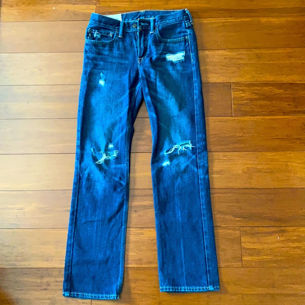 ABERCROMBIE KIDS Distressed Dark wash Jeans